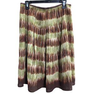Think Tank Size 8 Earth Tone Skirt Green Brown Bohemian Style